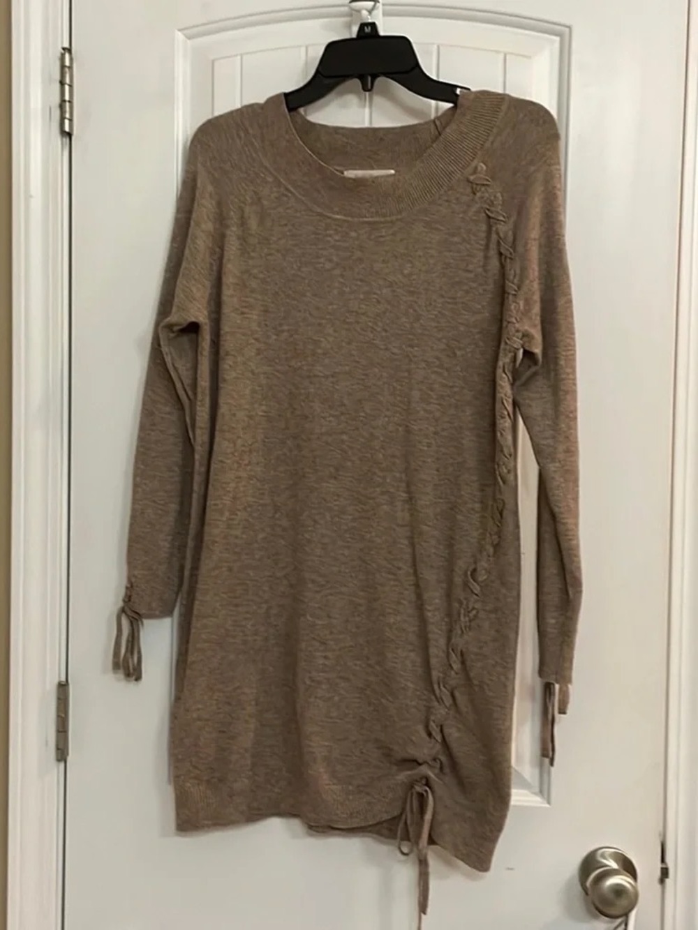 Taupe Knit Long Sleeve Sweater Dress